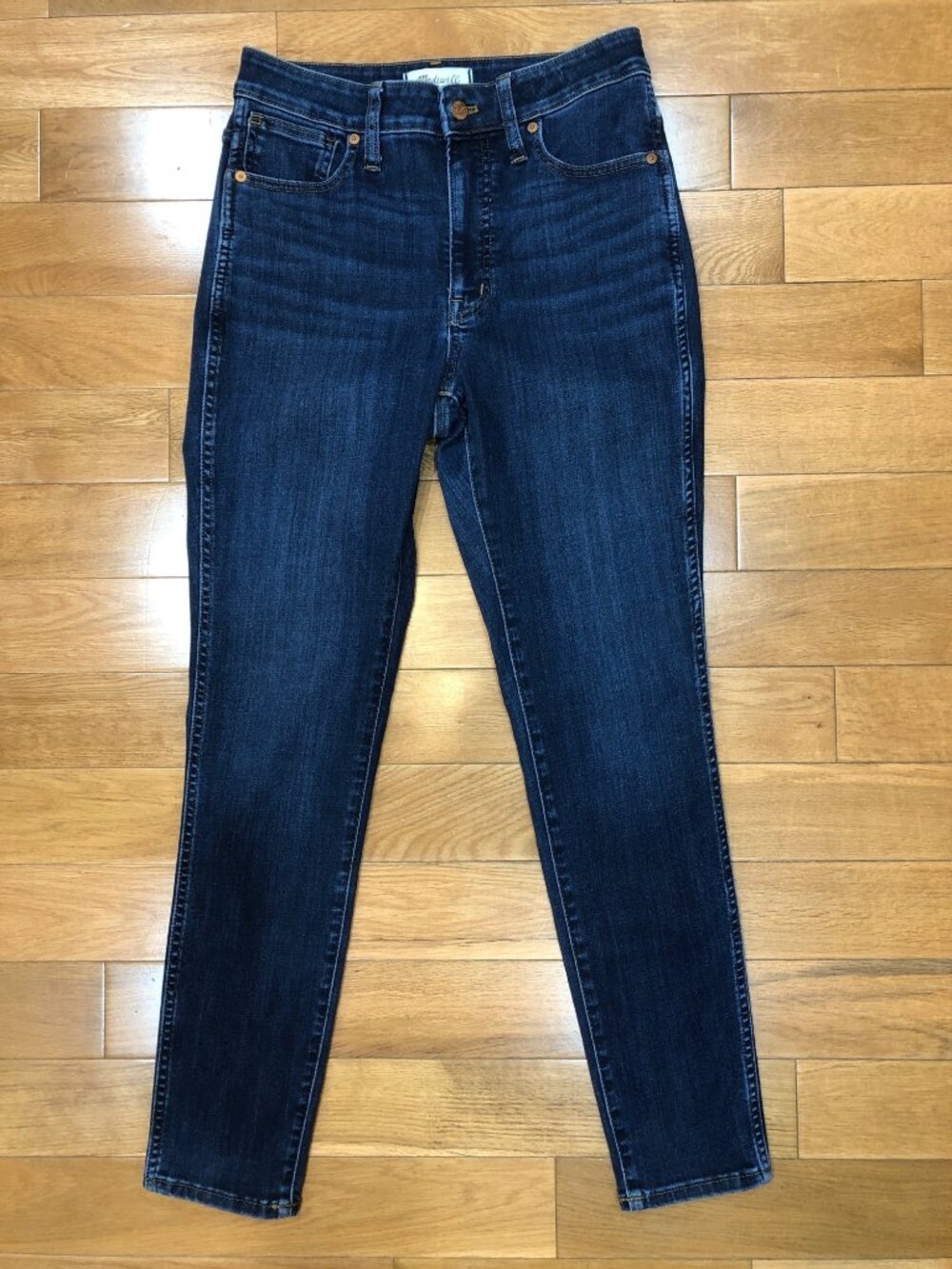 Madewell Curvy High-Rise Skinny Jeans Women Size 27 Blue Dark Wash Minimalist
